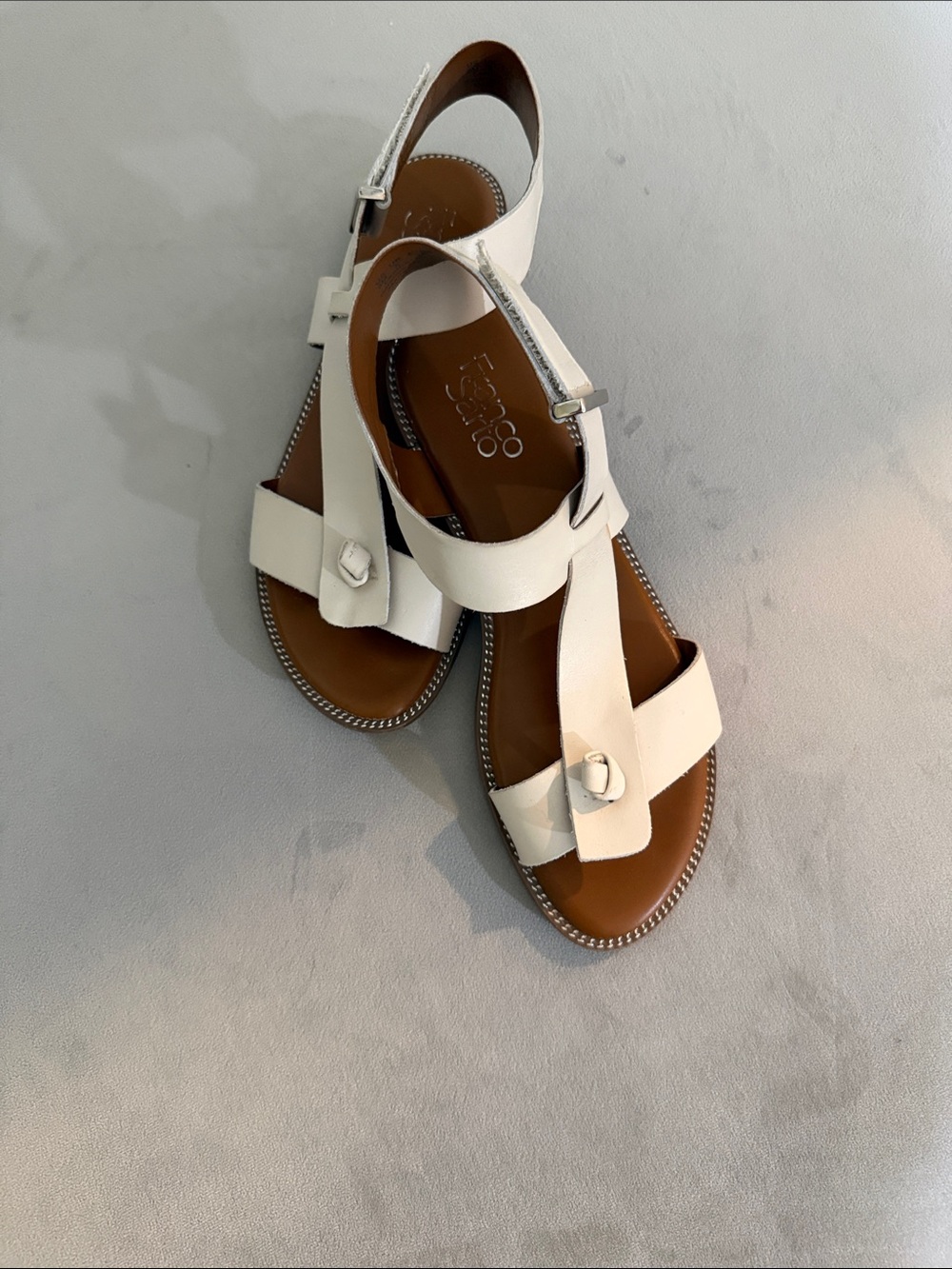 Off-White Strappy Flat Sandals